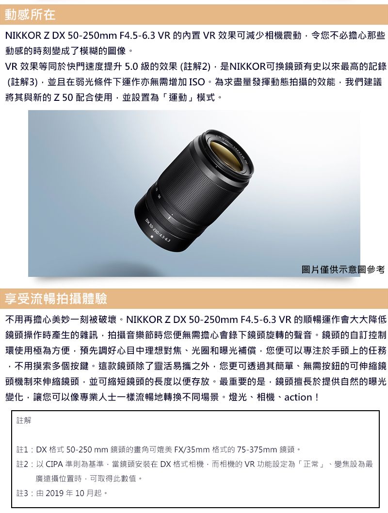 Nikon NIKKOR Z DX 50-250mm F4.5-6.3 VR 鏡頭拆鏡白盒公司貨- PChome