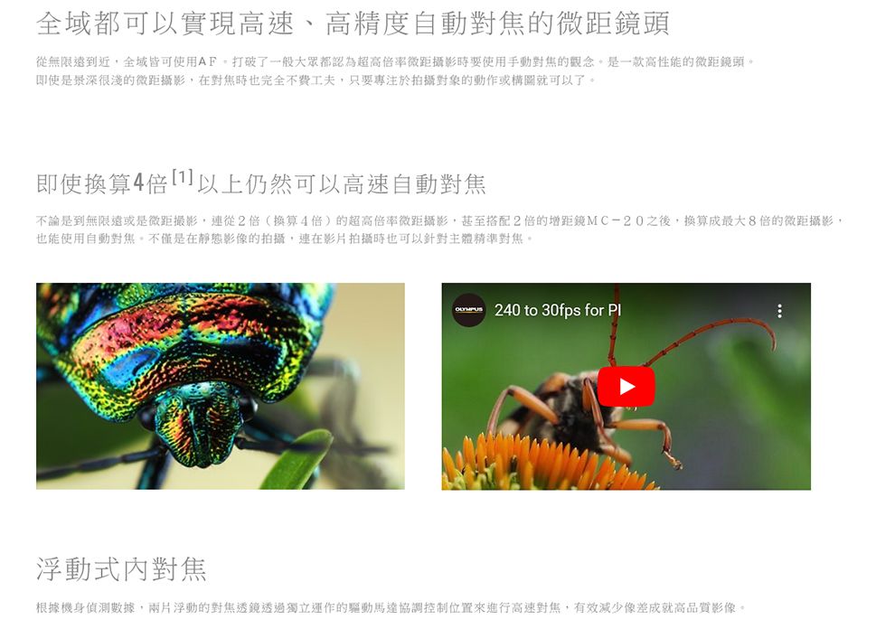 OLYMPUS奧林巴斯 M.ZUIKO DIGITAL ED 90mm F/3.5 Macro IS PRO - 詳情4