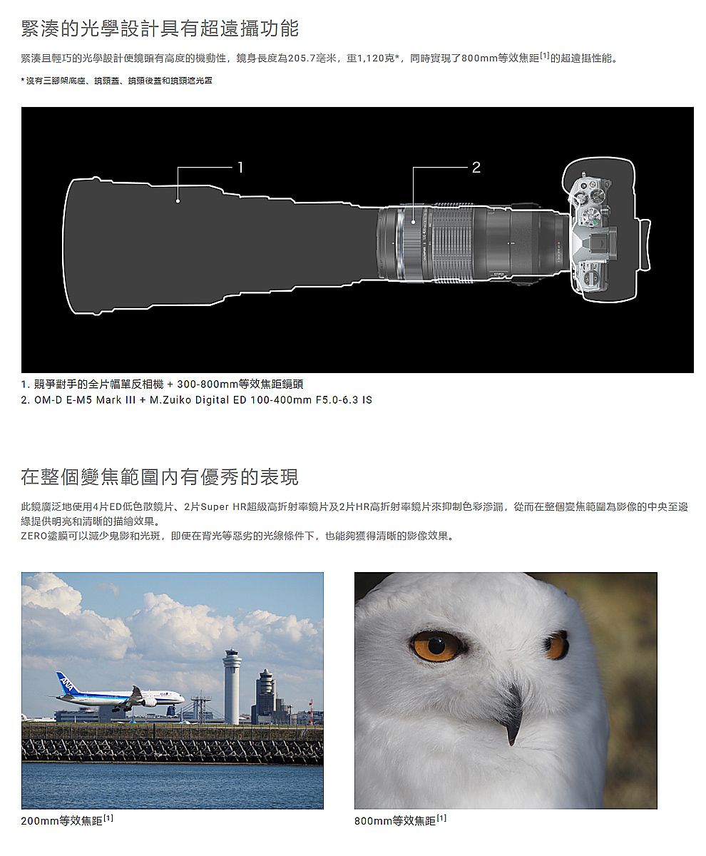Olympus M.ZUIKO DIGITAL ED 100-400mm F5.0-6.3 IS 公司貨- PChome