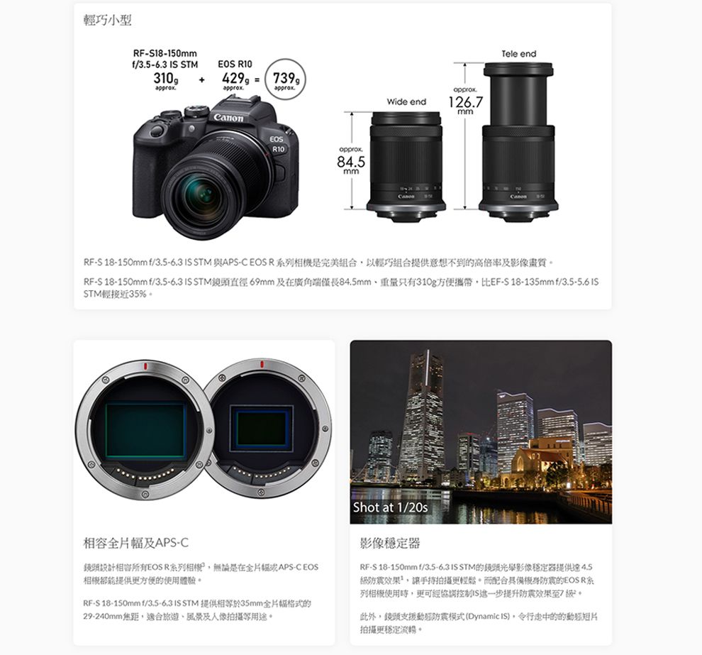 Canon RF-S 18-150mm F3.5-6.3 IS STM 平行輸入-彩盒- PChome 24h購物