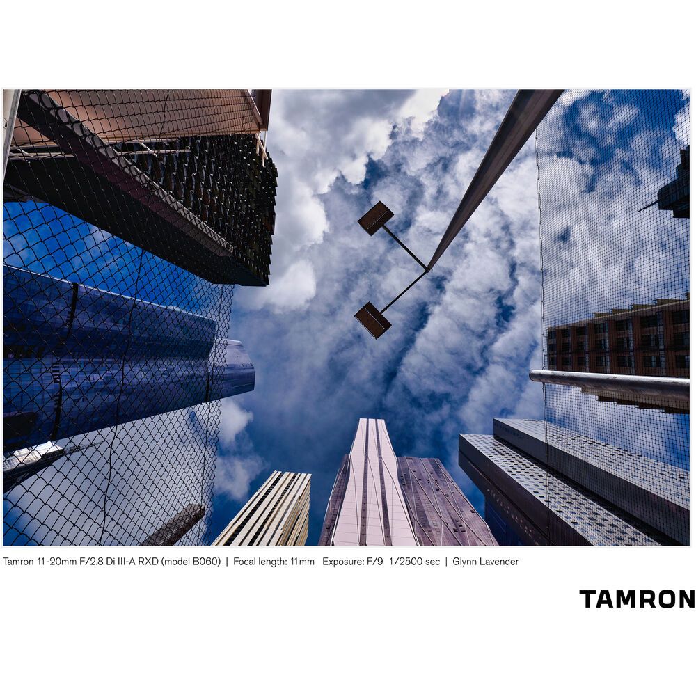 Tamron 11-20mm F/2.8  -A RXD (model B060)  Focal length: 11mm Exposure: F/9 1/2500 sec  Glynn LavenderTAMRON