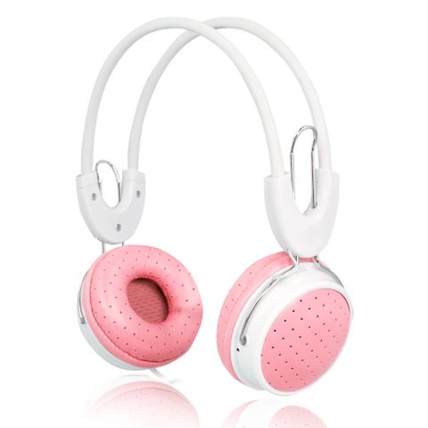 IP-806 皮革透氣耳罩式耳機麥克風(線控)-粉紅