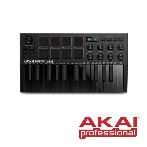 AKAI MPK Mini Mk3 USB Midi 鍵盤-黑色 公司貨