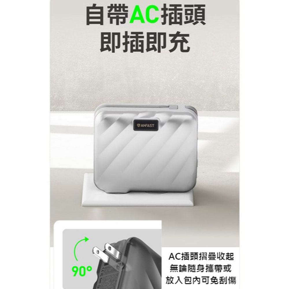 ANFAST AF-P1545X 15000MAH 行動電源 競電PD/PPS45W快充+QC27W+插頭