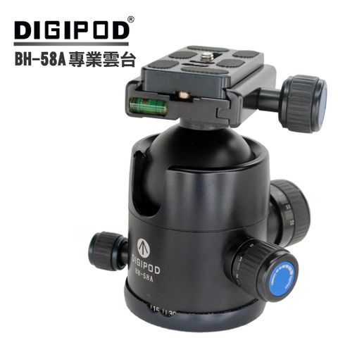 DIGIPOD BH-58A雲台(公司貨)  專業雲台360°刻度盤接片攝影快拆板球形雲台穩定