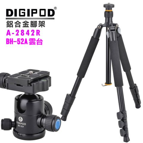 DIGIPOD A-2842R鋁合金腳架+BH-52A雲台 轉換單腳架公司貨直播腳架學校教學腳架錄影攝影課程旅行鎂鋁合金