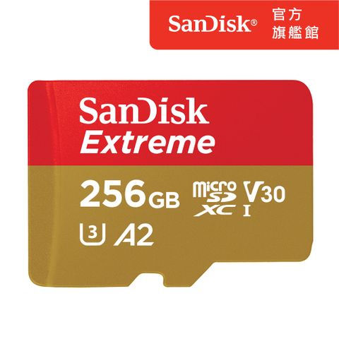 SanDisk 晟碟 Extreme microSDXC UHS-I 記憶卡 256GB (公司貨)