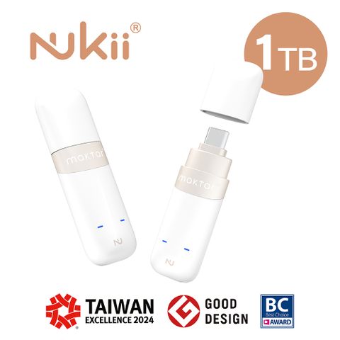 Maktar Nukii 新世代智慧型USB-C隨身碟1TB 時尚白