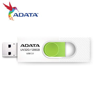 【2入組】ADATA 威剛 UV320/128GB USB3.1隨身碟(白)