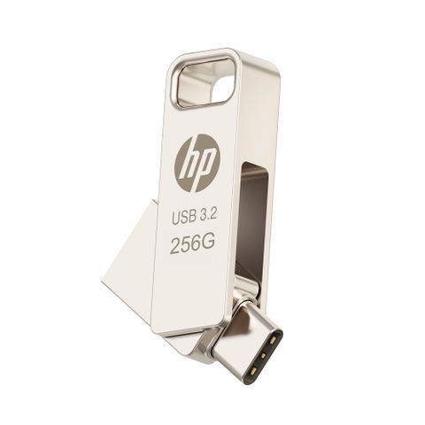 HP 惠普 256GB 雙用隨身碟 Type-C + A 金屬製 USB 3.2 讀取高達 120 MB/s (x206c)