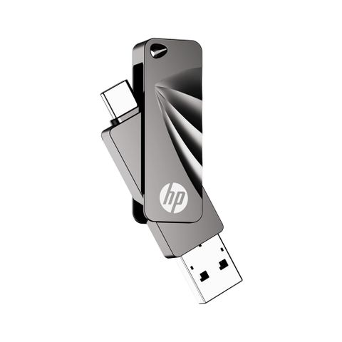 HP 惠普 256GB 雙用隨身碟 Type-C + A 金屬製 USB 3.2 讀取高達 120 MB/s (x762c)
