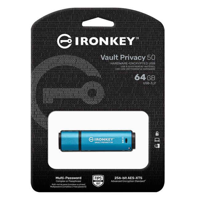 Kingston 金士頓  IronKey Vault Privacy 50 加密隨身碟 (IKVP50/64GB)