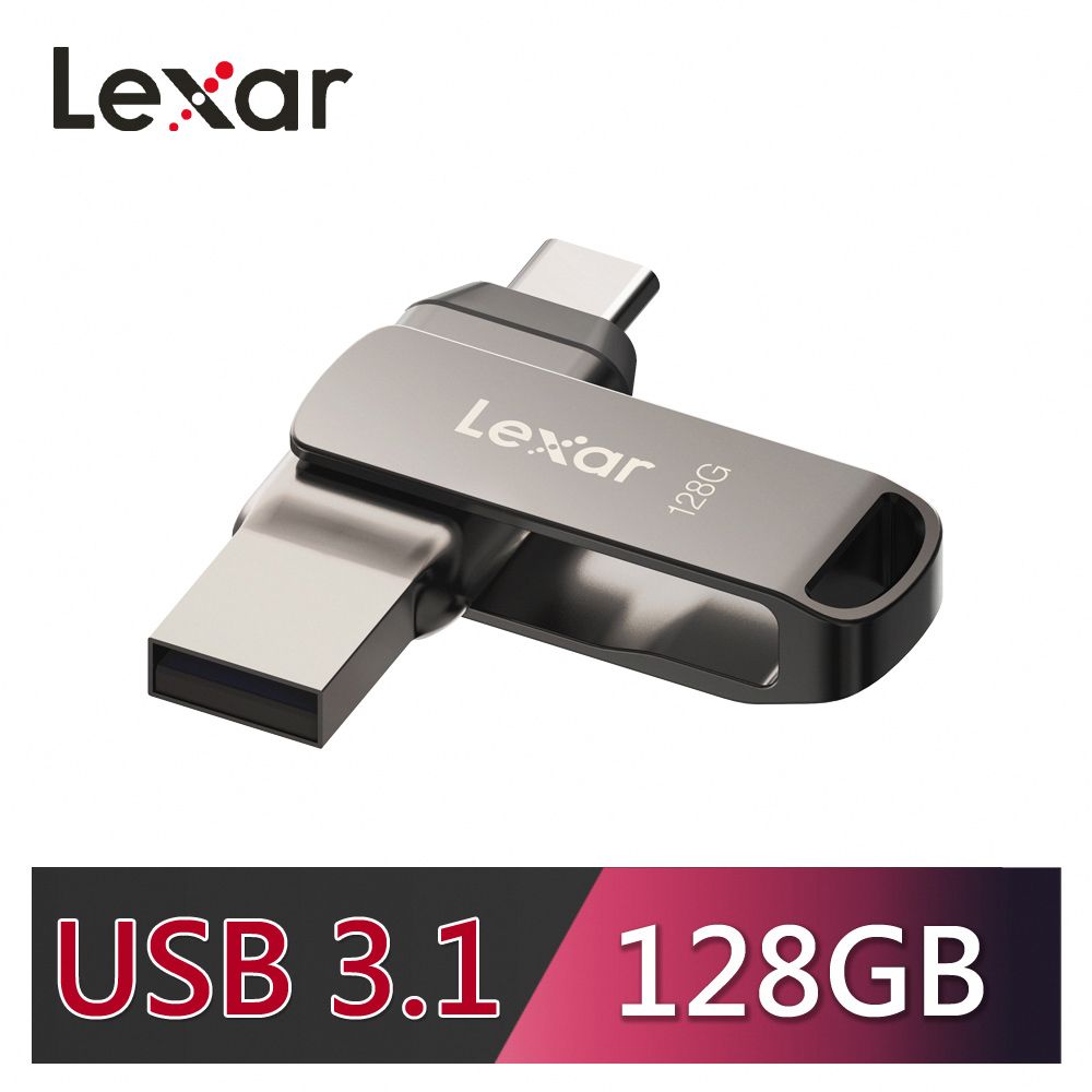 Lexar 雷克沙   D400 128GB USB 3.1 Type-C 雙頭隨身碟