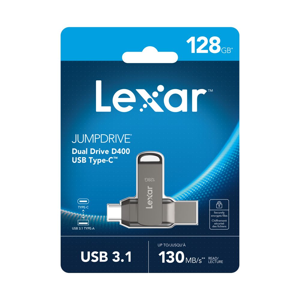 Lexar 雷克沙   D400 128GB USB 3.1 Type-C 雙頭隨身碟