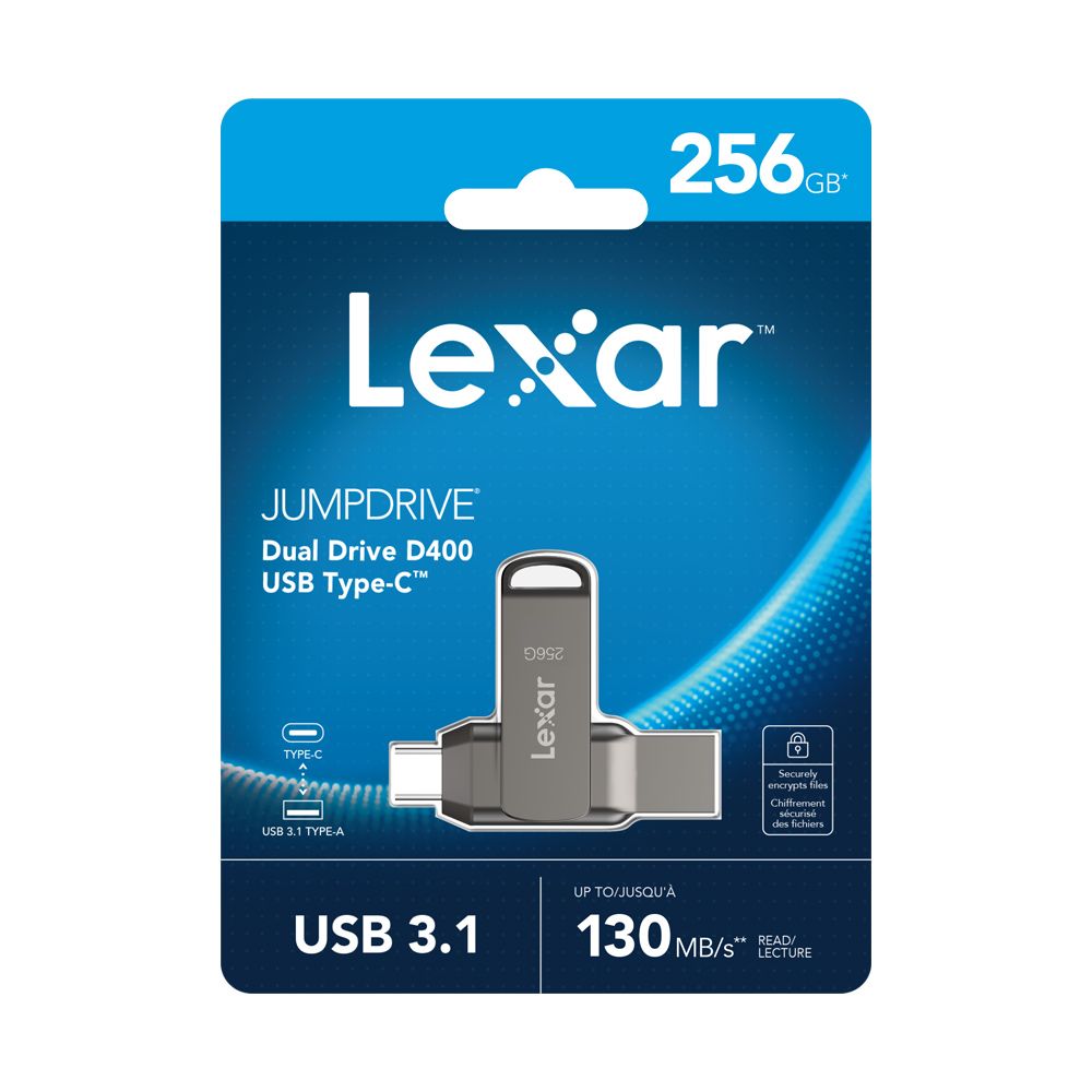 Lexar 雷克沙   D400 256GB USB 3.1 Type-C 雙頭隨身碟