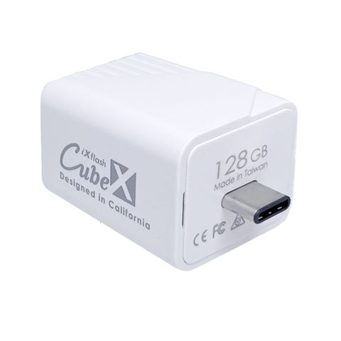 【送機車杯架】PIODATA iXflash Cube 備份酷寶 Type-C 128GB備份豆腐頭(充電即備份)