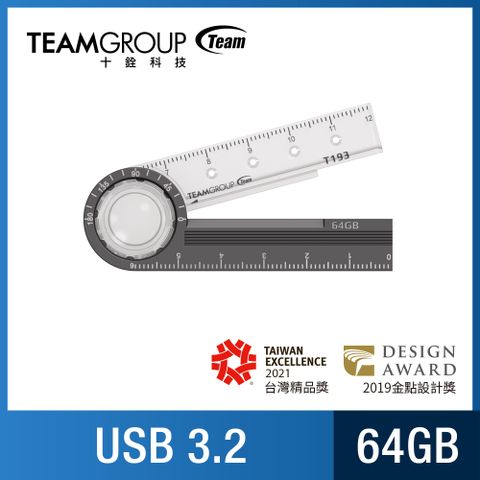 TEAM 十銓 T193 64GB 文具碟 USB 3.2 Gen1 頂級鋅合金 六合一多功能隨身碟 (防水+終身保固)