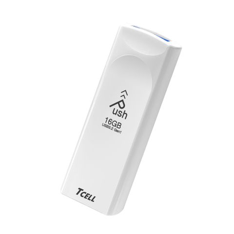 TCELL 冠元 USB3.2 Gen1 16GB Push推推隨身碟(珍珠白)