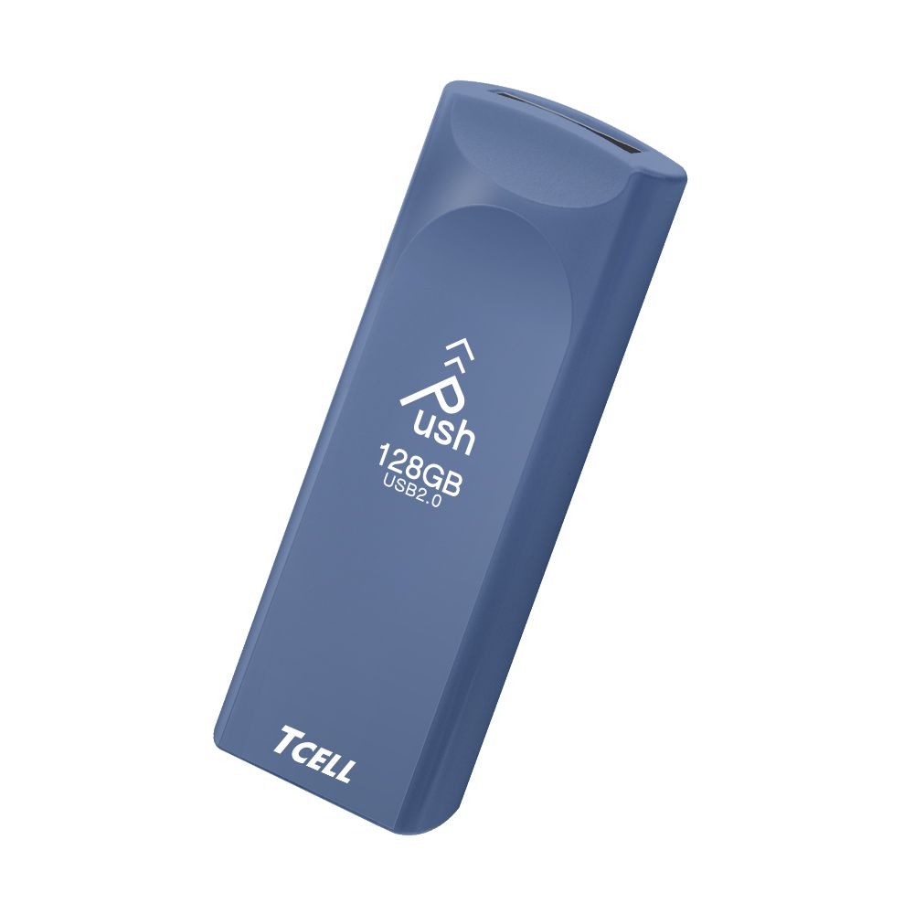 TCELL 冠元   USB2.0 128GB Push推推隨身碟(普魯士藍)