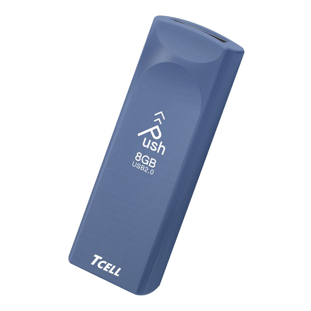 TCELL 冠元   USB2.0 8GB Push推推隨身碟(普魯士藍)-5入組