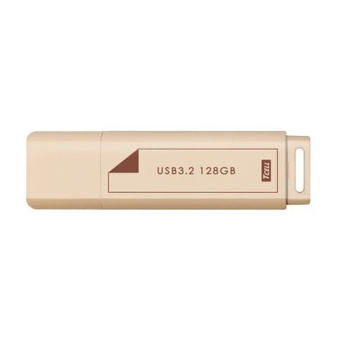 TCELL 冠元 USB3.2 Gen1 128GB 文具風隨身碟(奶茶色)-3入組