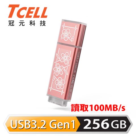 ★老屋顏獨家聯名款★TCELL 冠元 USB3.2 Gen1 256GB 台灣經典鐵窗花隨身碟-時代花語(粉)