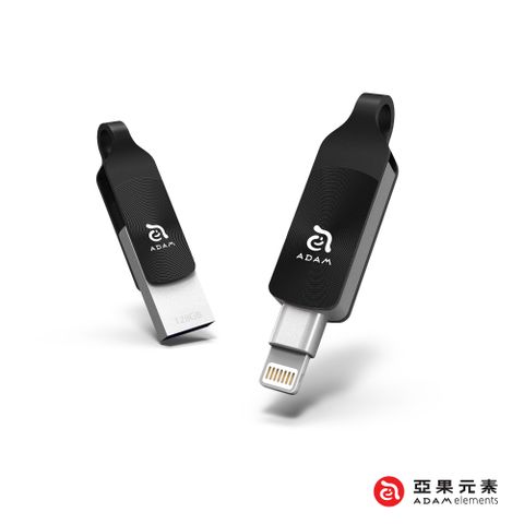 【亞果元素】iKlips DUO+ 極速多媒體 USB 3.1 行動碟 iPhone/iPad 專用隨身碟 128GB 叛逆黑