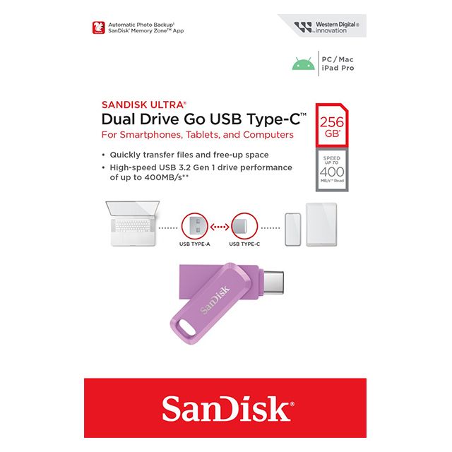 SanDisk 晟碟  256GB 256G Ultra GO 紫色 TYPE-C【SDDDC3-256G】OTG USB 3.2 雙用隨身碟