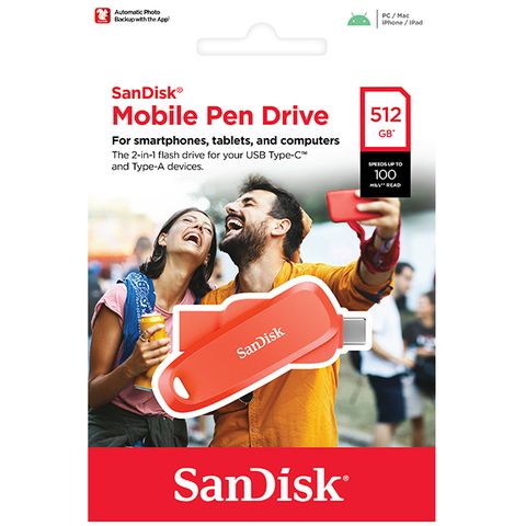SanDisk 512G 512GB Phone DriveTYPE C/A SDDDC6-512G 橘色 100MB/s USB 3.2 雙頭隨身碟