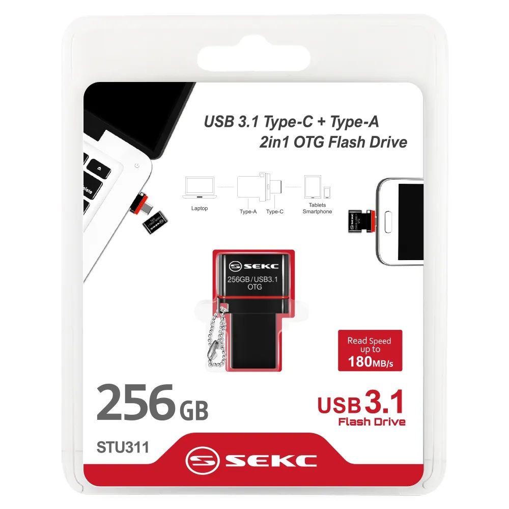 SEKC STU311 256GB USB3.1 Type C OTG 手機平板雙頭隨身碟