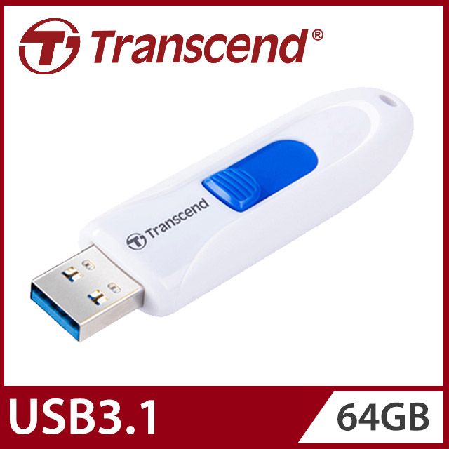 Transcend 創見 64GB JetFlash790 USB3.1隨身碟-典雅白 (TS64GJF790W)