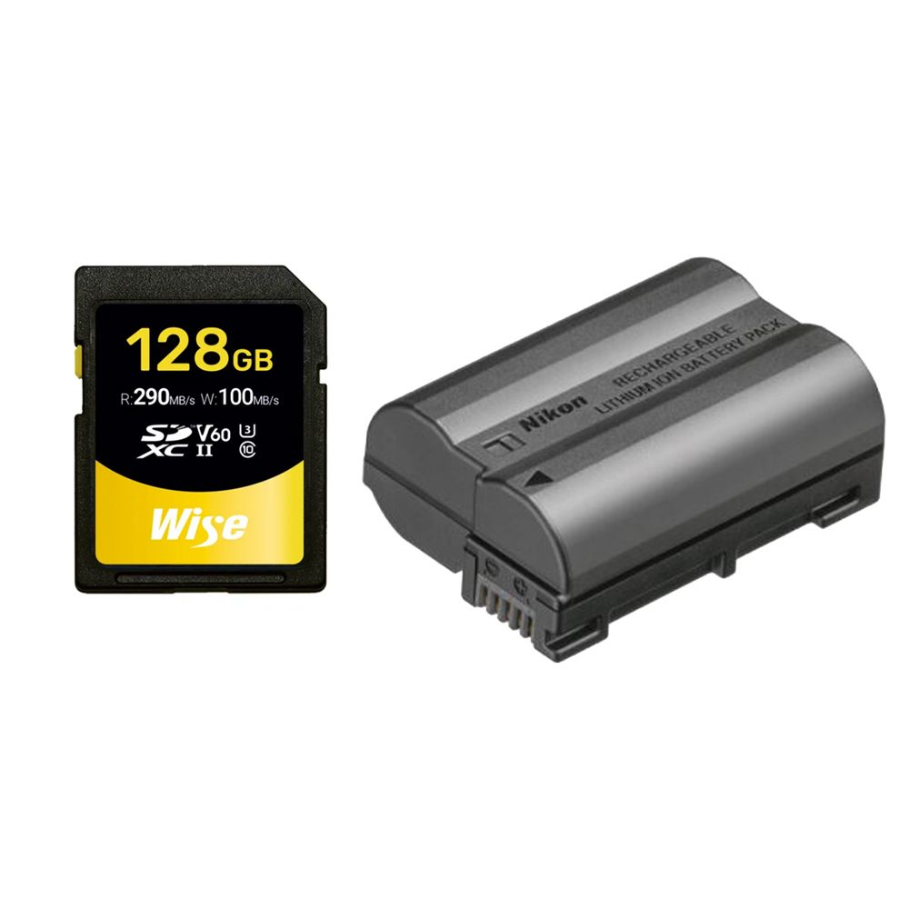 Nikon 尼康  EN-EL15C 原廠電池 公司貨+Wise SDXC-128GB UHS-II V60記憶卡