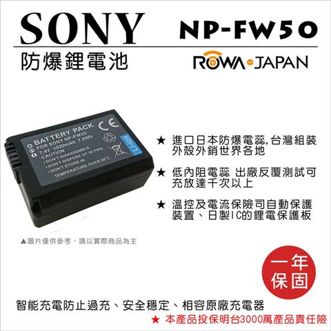 NP-FW50 電池 NEX系列 A5000 A6000 NEX6 A7R NEX7 NEX-C3 NEX-5N NEX-F3 A33 A55 RX10 A37專用