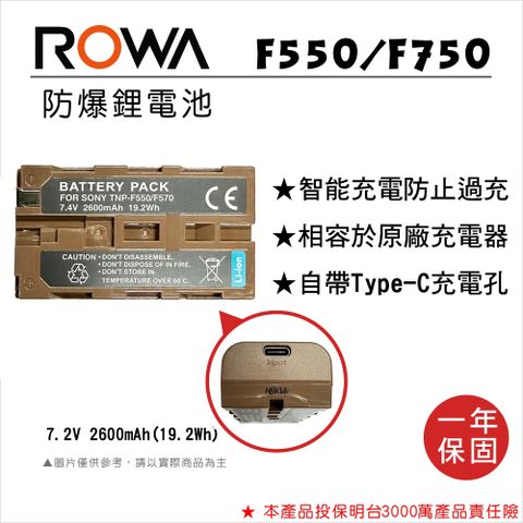 ★Type-C孔ROWA 樂華 FOR SONY NP-F330 F550 F570 自帶 Type-C 充電孔