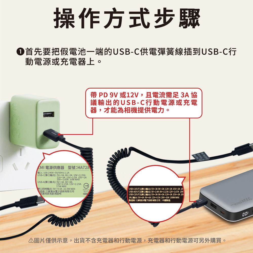 Kando 感動 適用 Pan DMW-BLC12 假電池 相機外接式電源 (Type-C PD可供電) USB-C轉DMW-BLC12 適用直播錄影