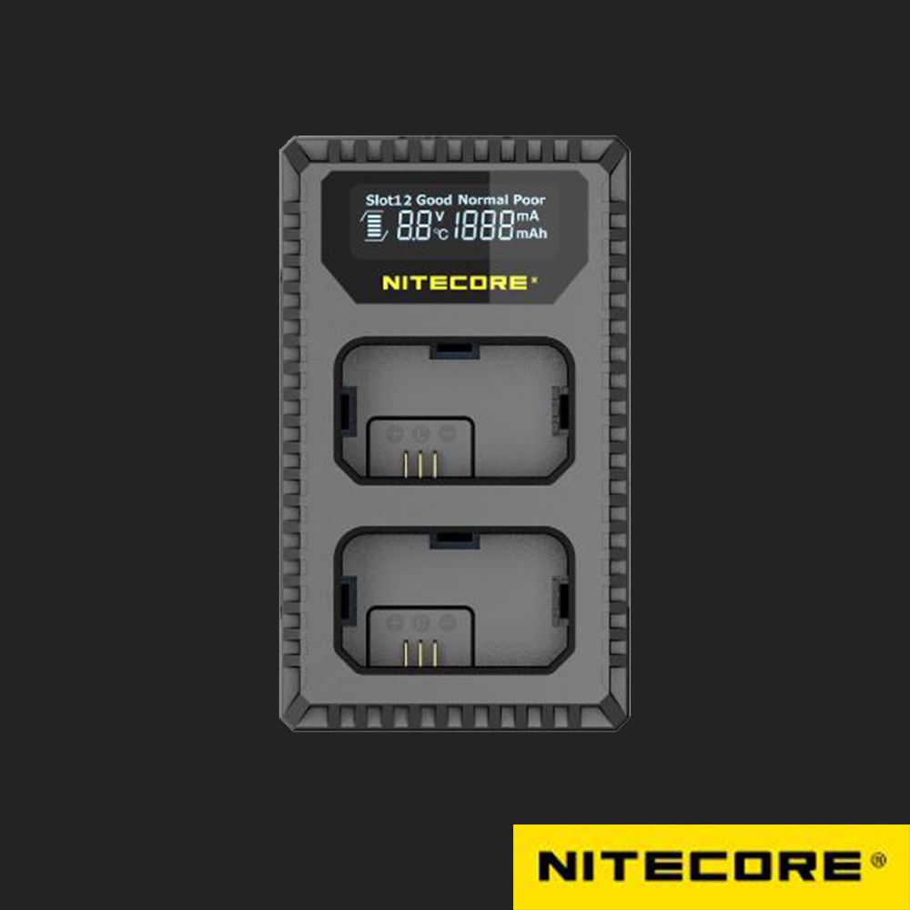 NiteCore  奈特科爾 USN1 For SONY NP-FW50 USB行動快充QC 液晶雙槽充電器