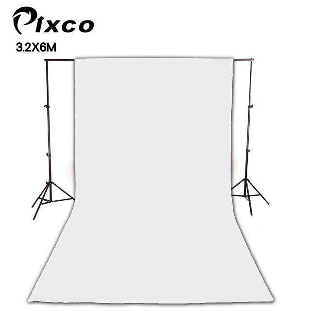 Pixco 拍攝寶優質TC棉背景布3.2X6M-白色 布幕舞台白幕藝術創作舞台背景攝影棚直播背景人物訪談佈置陳列桌布