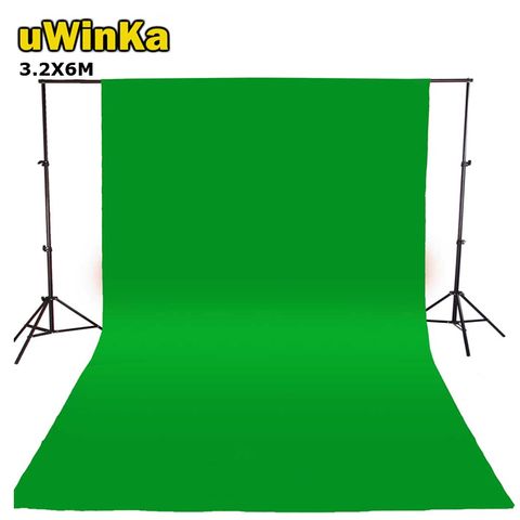 uWinka 攝影背景布3.2X6M-綠色 綠布綠幕摳圖背景布去背KEY背虛擬攝影棚去背合成直播背景舞台布佈置陳列桌布