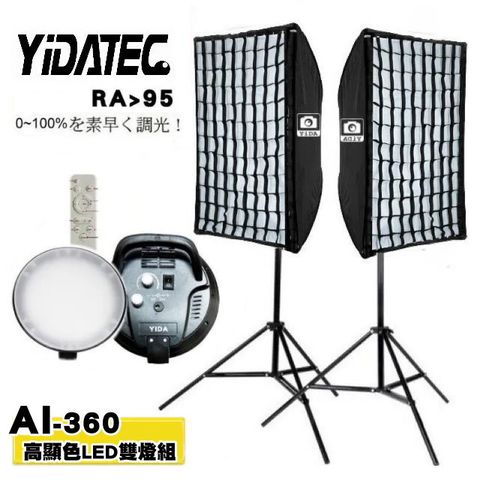 YIDA 藝達 TEC Ai-360 高顯色LED雙色溫蜂巢雙燈組-攝影/ 原 YD300