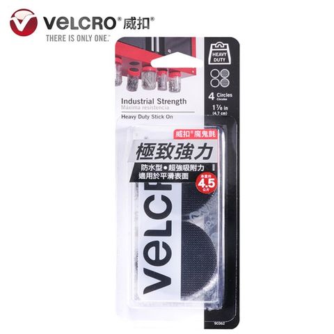 Velcro 威扣 魔鬼氈-極致強力 圓形4入(4.7cm)