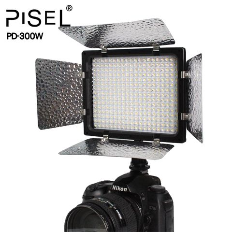 PISEL PD-300W LED攝影燈 平板攝影燈直播燈四葉片影視燈持續燈可裝電池外拍燈高顯色自然光高演色