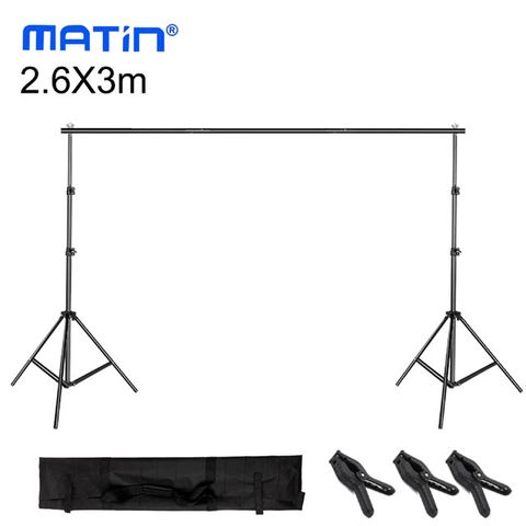 Matin 馬田 2.6*3m背景架組送3個背景夾 虛擬實景攝影棚直播曬衣架展示掛架陳列架M型攜帶型免工具組裝視頻直播網紅