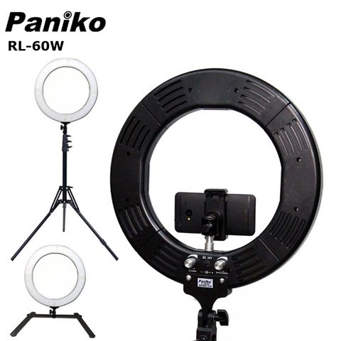 Paniko RL-60W-LED環形攝影燈環形臉書FB網路直播主播美容美髮紋鏽補光燈可調色溫可調亮度學校教學