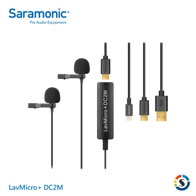 Saramonic 楓笛  LavMicro+ DC2M全向型手機電腦雙頭領夾麥克風