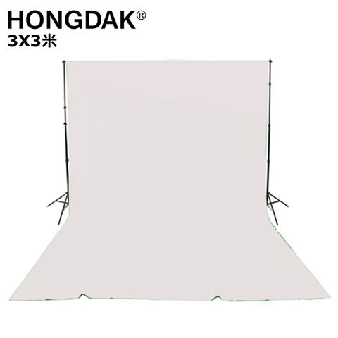 HONGDAK 3X3米白色純棉背景布300x300cm布幕舞台白背景白幕藝術創作舞台背景攝影棚直播背景人物訪談佈置陳列桌布