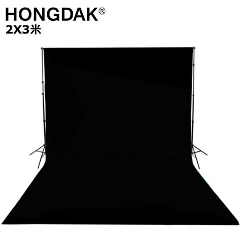 HONGDAK 2X3米黑色純棉背景布200x300cm黑布黑幕藝術創作舞台背景攝影棚直播背景人物訪談背景布佈置陳列桌布