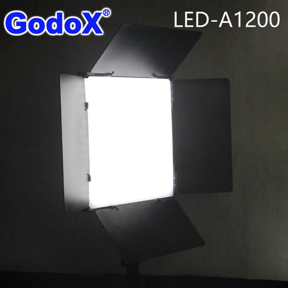 GodoX  LED四葉片可調色溫遙控攝影燈A1200平板攝影燈直播燈影視燈持續燈高顯色可調色溫亮度攝影燈