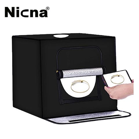 NICNA 60CM快速折收LED攝影棚LED6060方棚網拍商品手機攝影飾品玩具樣品新產品菜品美食拍攝商業靜物攝影教學