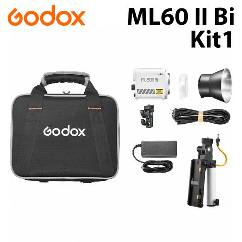 Godox 神牛 ML60 II Bi Kit1 雙色溫 LED燈套組 (含NP-F電池把手) 公司貨