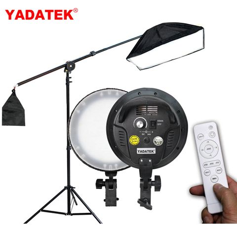 YADATEK LED調色溫攝影燈(YD-300A+R頂燈組)遙控圓盤無影柔光罩直播短影音拍片樣品作品產品人像翻拍素描美術燈